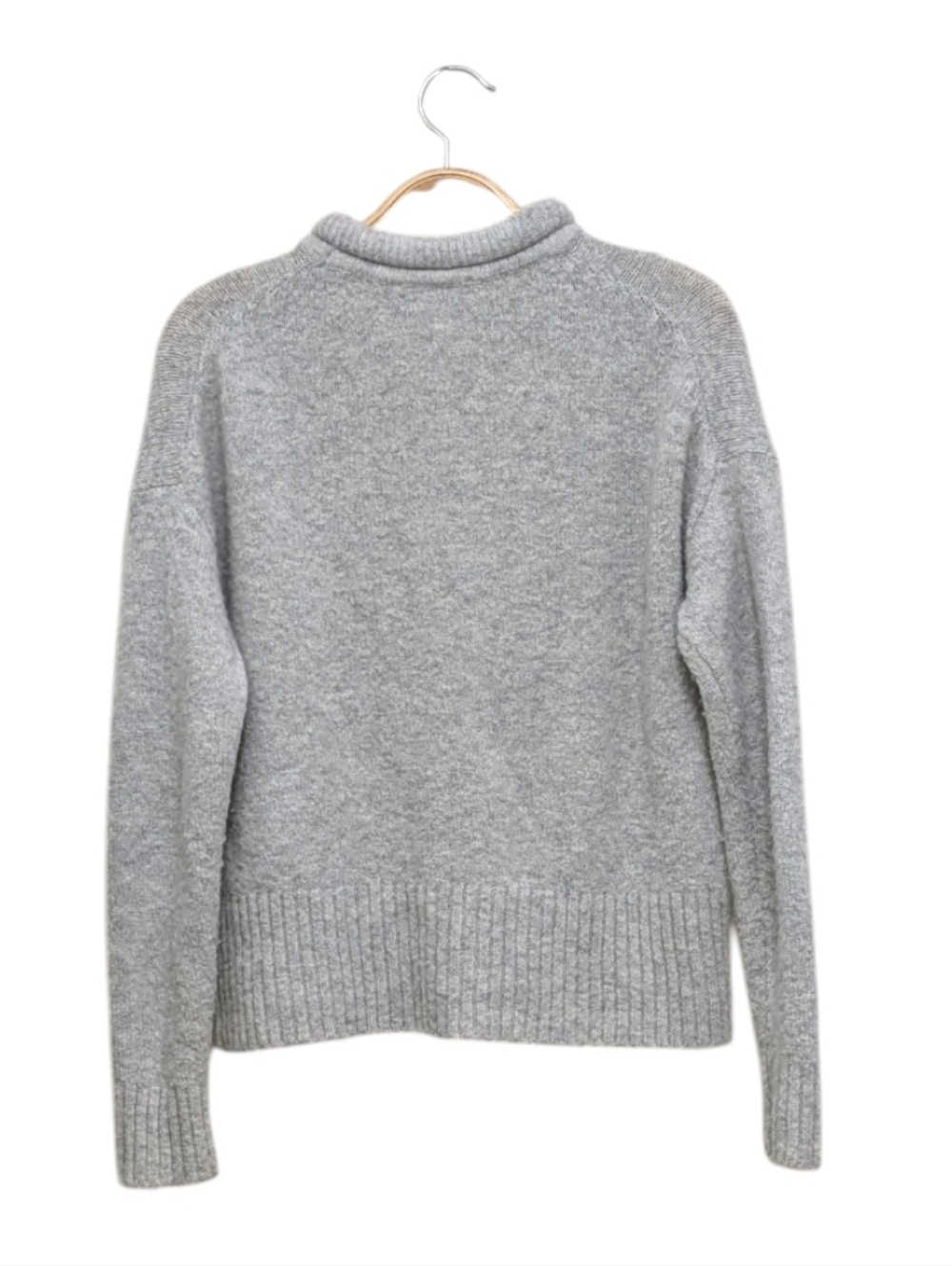 Madewell Heather Grey Fulton Wool Blend Mock Neck Sweater Small - Picture 4 of 8